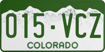 CO license plate 015VCZ