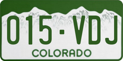 CO license plate 015VDJ