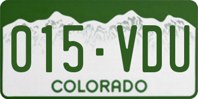 CO license plate 015VDU