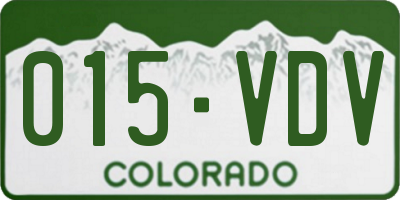 CO license plate 015VDV
