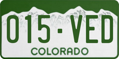 CO license plate 015VED