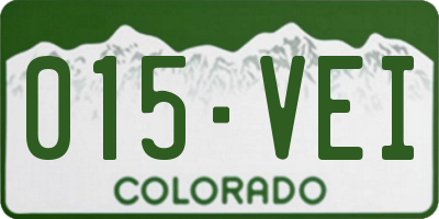 CO license plate 015VEI