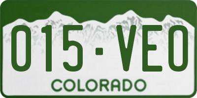 CO license plate 015VEO