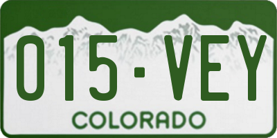 CO license plate 015VEY