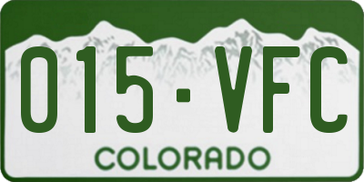 CO license plate 015VFC