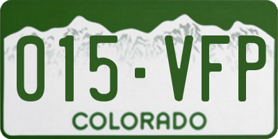 CO license plate 015VFP