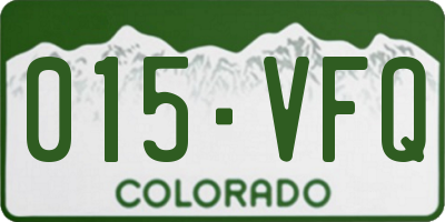 CO license plate 015VFQ