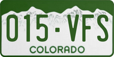 CO license plate 015VFS