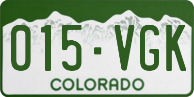 CO license plate 015VGK