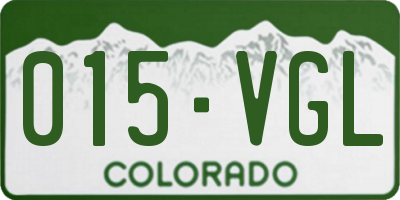 CO license plate 015VGL
