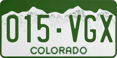 CO license plate 015VGX