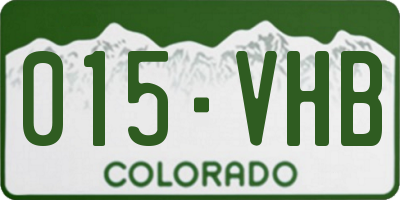 CO license plate 015VHB