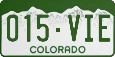 CO license plate 015VIE