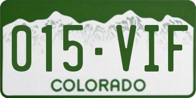 CO license plate 015VIF