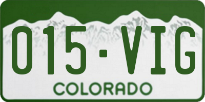 CO license plate 015VIG