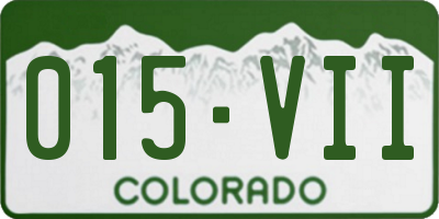 CO license plate 015VII