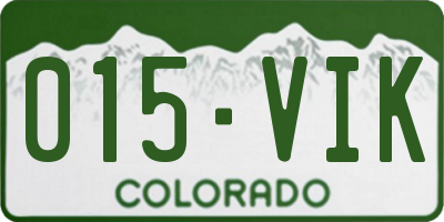 CO license plate 015VIK