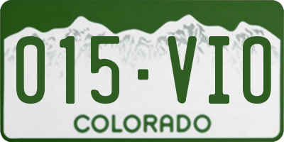 CO license plate 015VIO