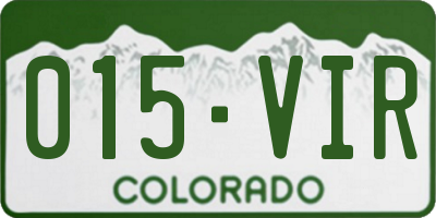 CO license plate 015VIR