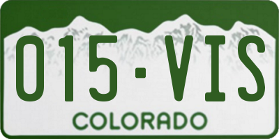 CO license plate 015VIS