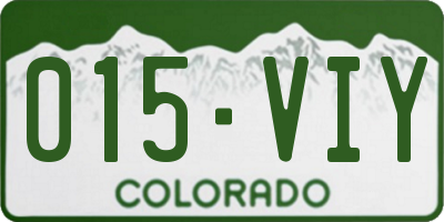CO license plate 015VIY