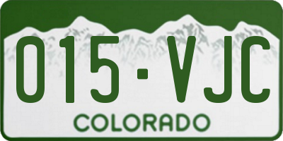 CO license plate 015VJC