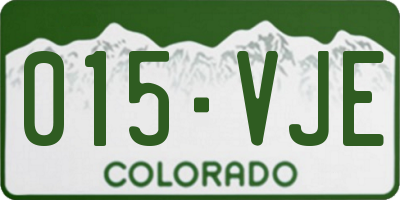 CO license plate 015VJE