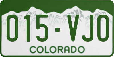 CO license plate 015VJO