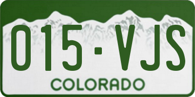 CO license plate 015VJS