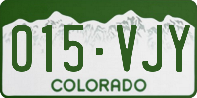 CO license plate 015VJY