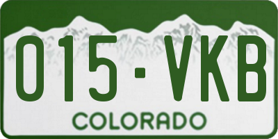 CO license plate 015VKB