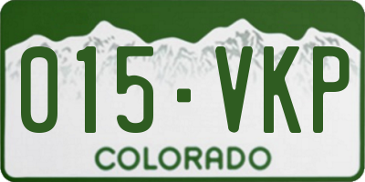 CO license plate 015VKP