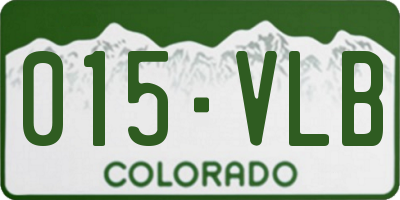 CO license plate 015VLB
