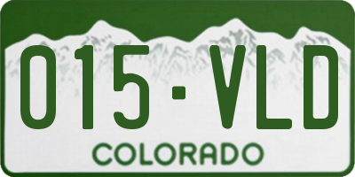 CO license plate 015VLD