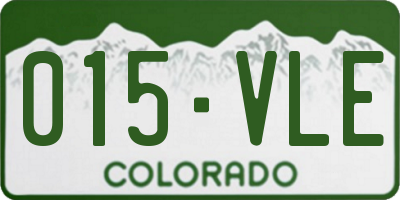 CO license plate 015VLE