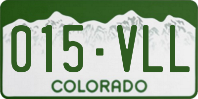 CO license plate 015VLL