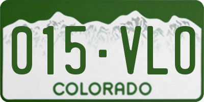 CO license plate 015VLO