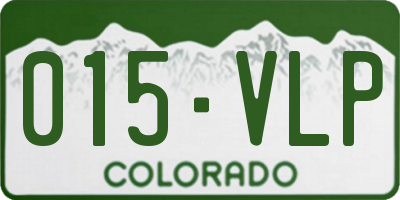 CO license plate 015VLP