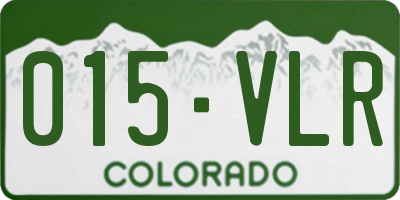 CO license plate 015VLR