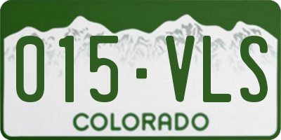 CO license plate 015VLS