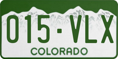 CO license plate 015VLX