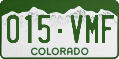 CO license plate 015VMF