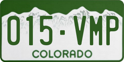 CO license plate 015VMP