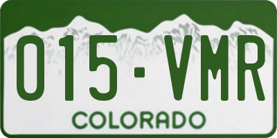CO license plate 015VMR