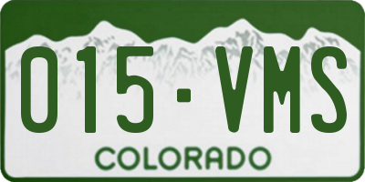 CO license plate 015VMS