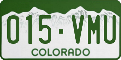 CO license plate 015VMU