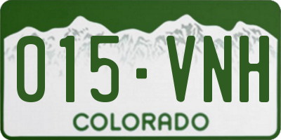 CO license plate 015VNH