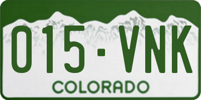 CO license plate 015VNK