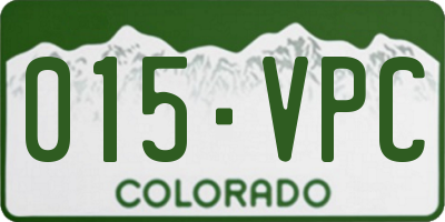 CO license plate 015VPC