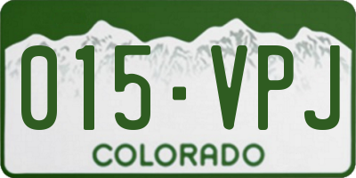 CO license plate 015VPJ